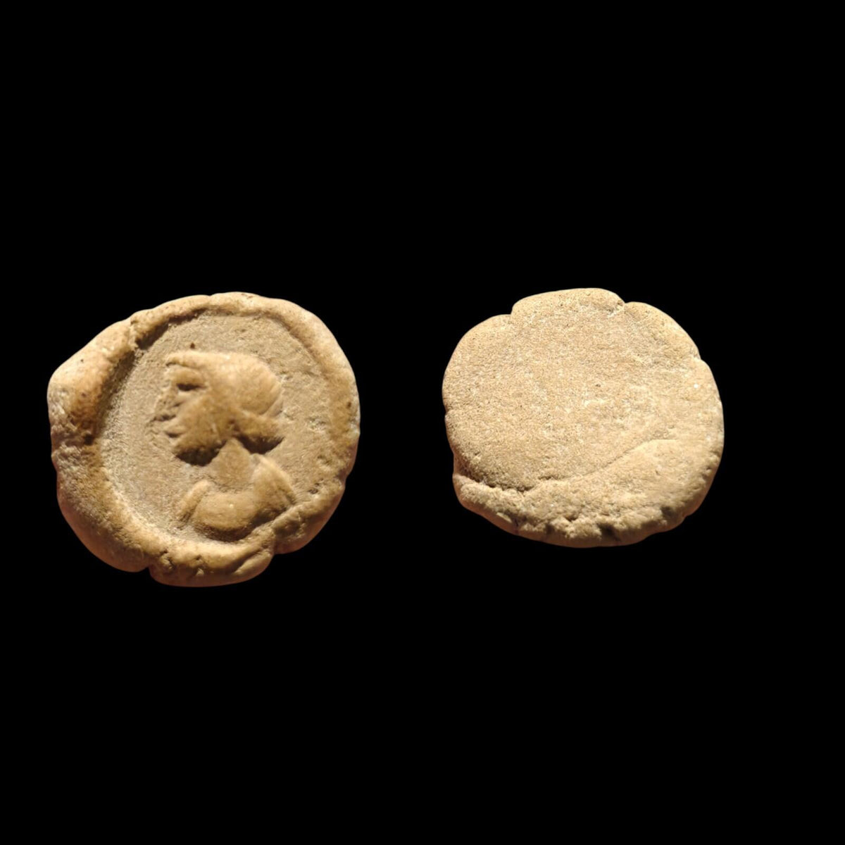 Ancient Greek Roman Circa 1st-3rd centuries AD Terracotta Clay Bullae Tessera