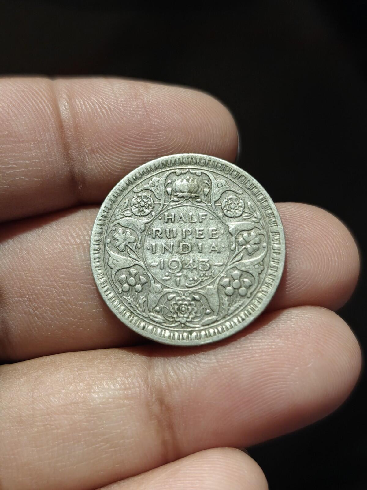 1943年印度半卢比银币（未评级）