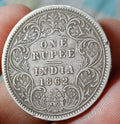 #O23#Victoria-British India Silver Rupee-1862-Madras Mint "A" bust rare