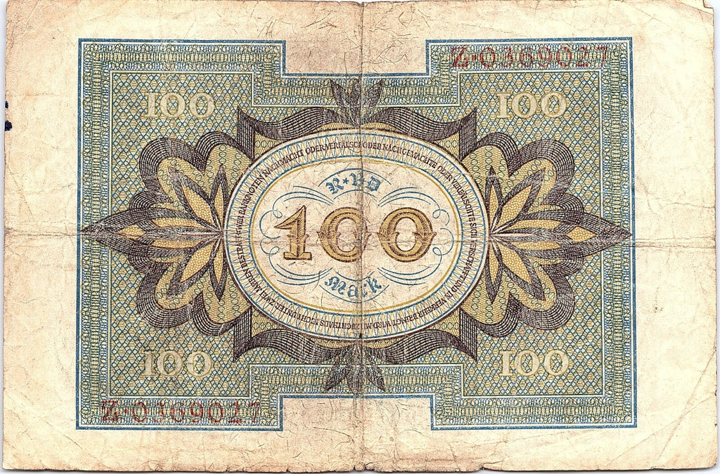 Historic 1920 100 Mark Germany Banknote