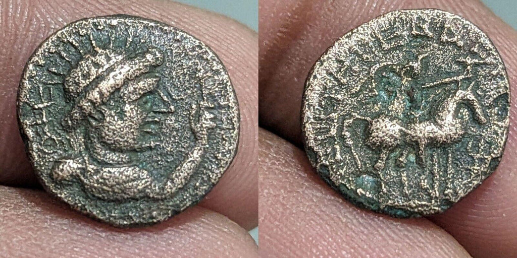 INDE Ancien Empire Kushan, Roi Soter Megas Cavalier à cheval pièce de cuivre 1/4 unité