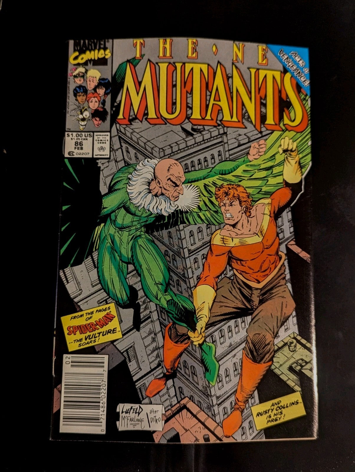 NEW MUTANTS #86 Vulture vs Rusty Collins! Marvel Comic Book ~ Near Mint