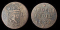 1834 V NETHERLANDS EAST INDIA EAST INDIES ONE GULDEN - VG CONDITION 20MM