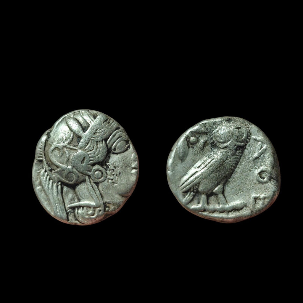 Ancient Greek Tetradrachm Illyria Attica Athens 404 BC Silver Owl Coin