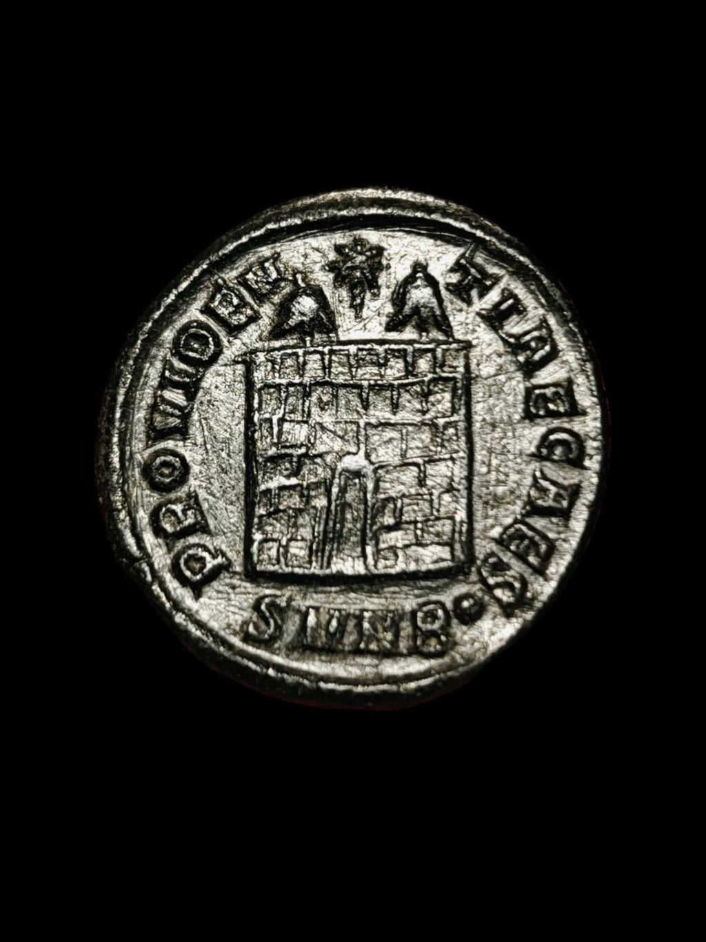 Constantin César Rare authentique monnaie romaine antique Porte de camp Atelier de Nicomédie
