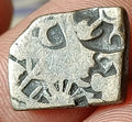 #AB46#India⭐INDUS Valley⭐ Mayuriyan Punch Mark Silver Coin SUN Symbols 300 BC