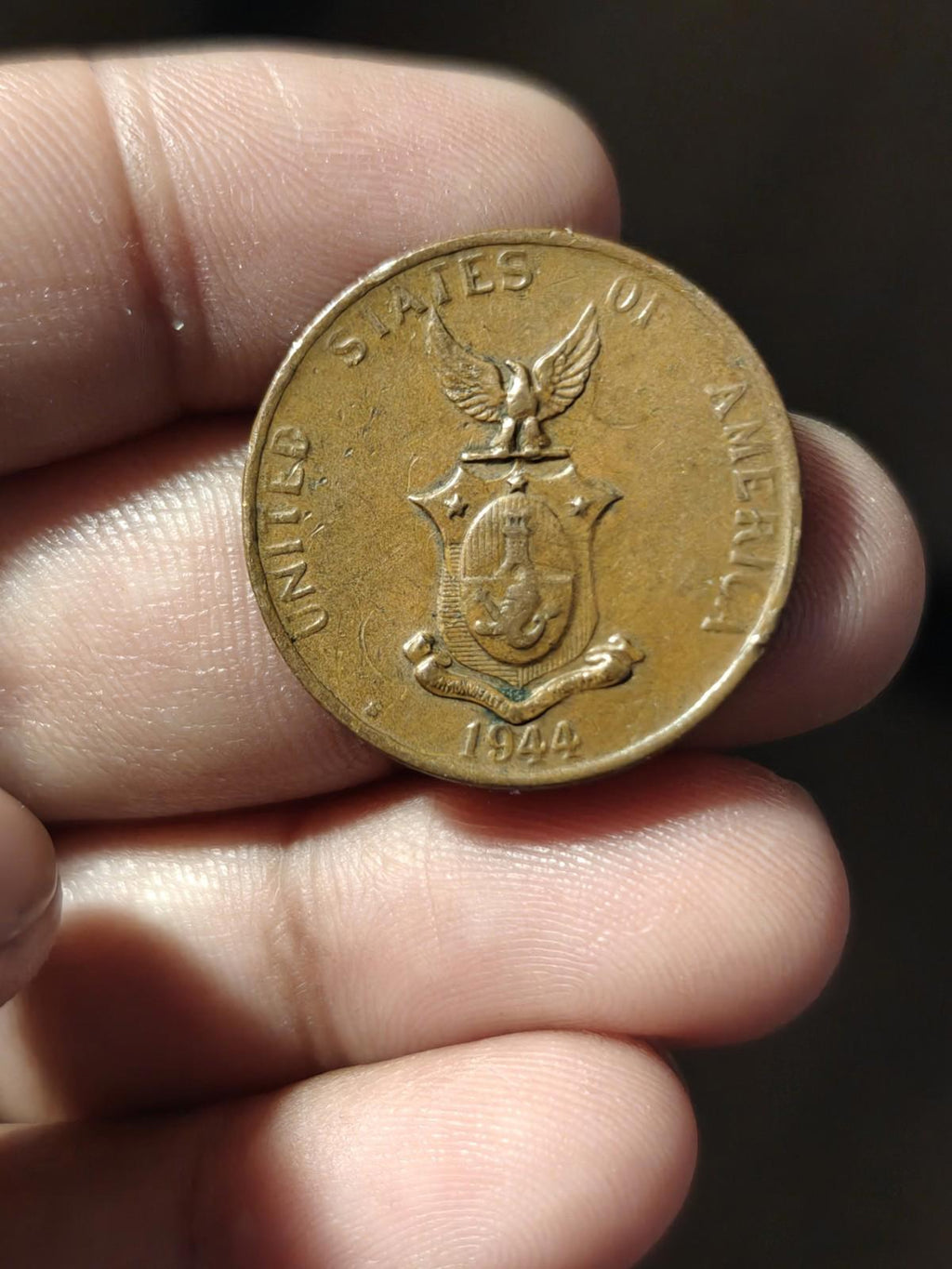 1944 "S" Philipines 1 centavo-Bronze composition coin KM#179 '