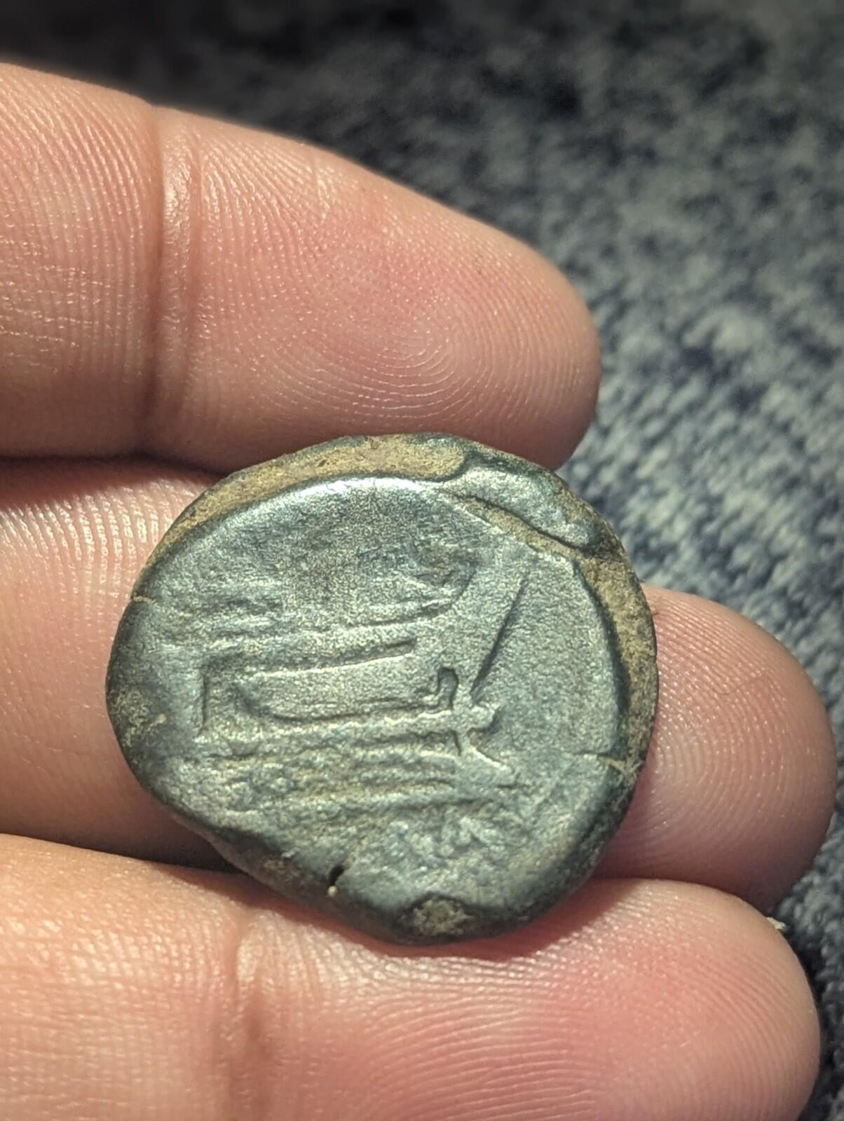 Single Head** Roman Republic Anonymous 179BC Janus Galley Ship  Ancient Coin Rar