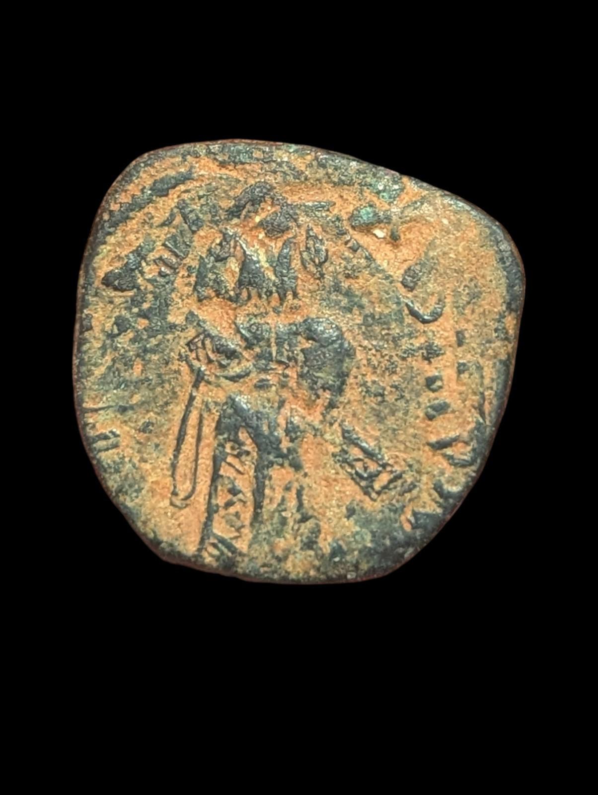 Arab Byzantine Umayyad Mu'awiya Standing Caliphate With KALIMA Islamic Coin