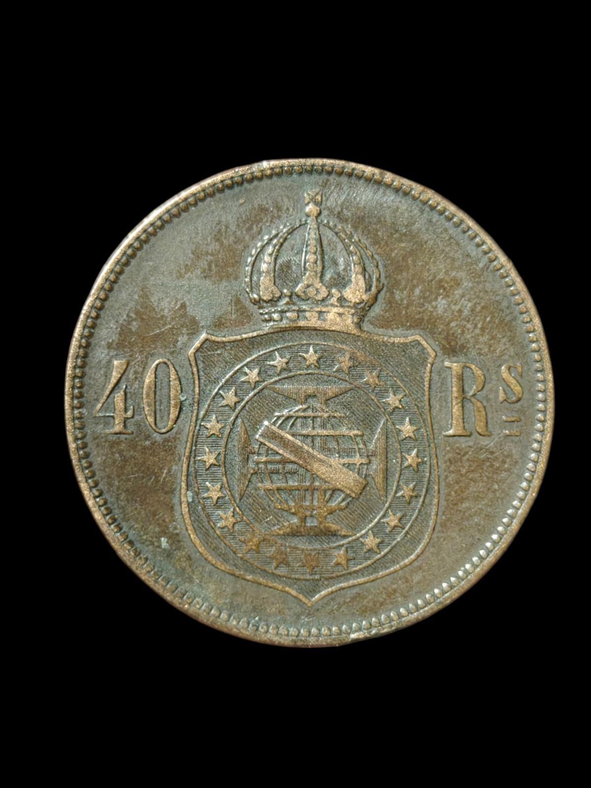 Brésil - Pierre II - Pièce - 40 Réis Real 1879 - Rio de Janeiro - ÉTAT exceptionnel !