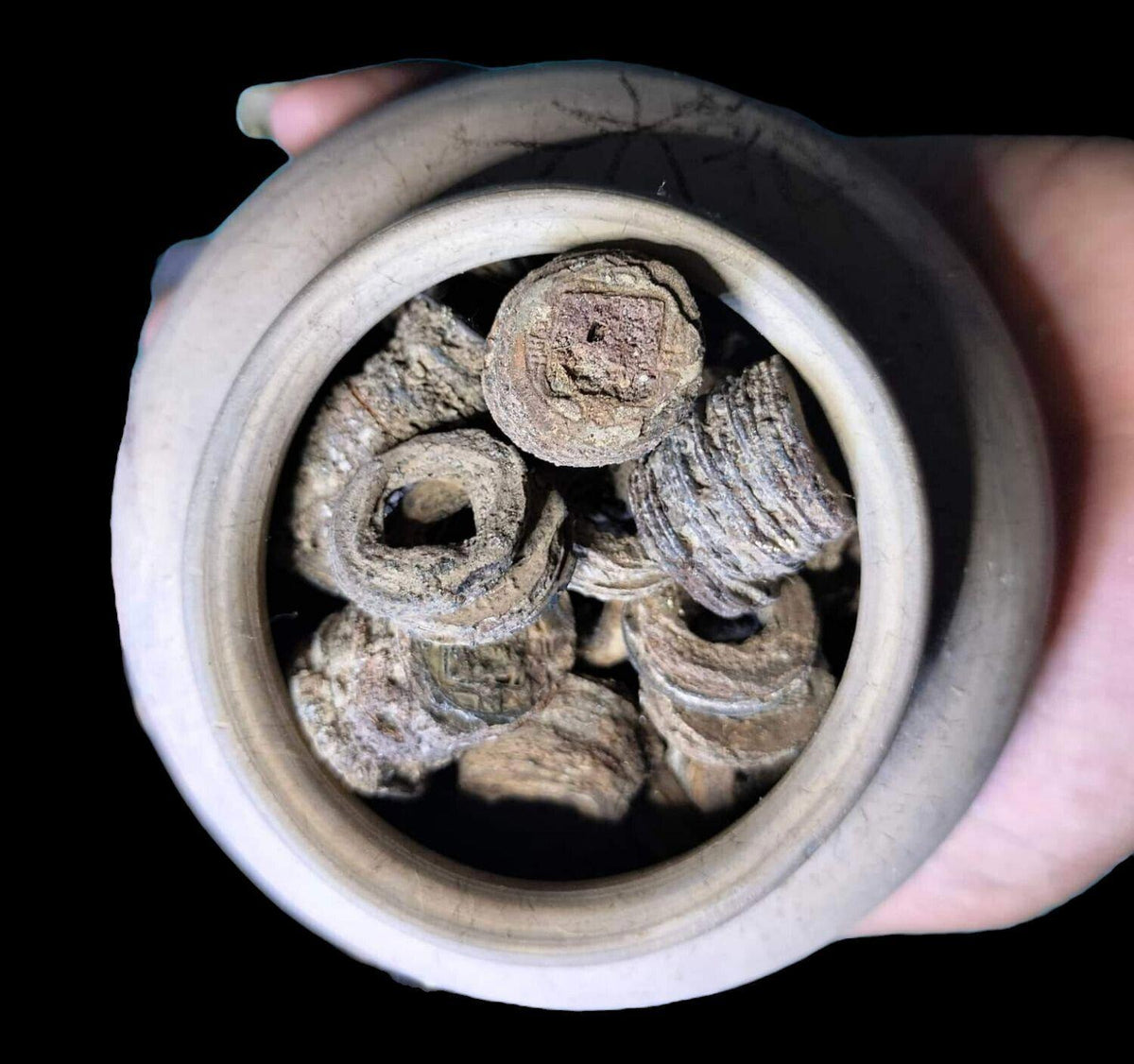 Chinese Pottery With Chinese Cash, Regime Unknown, Shipwreck From JAVA River