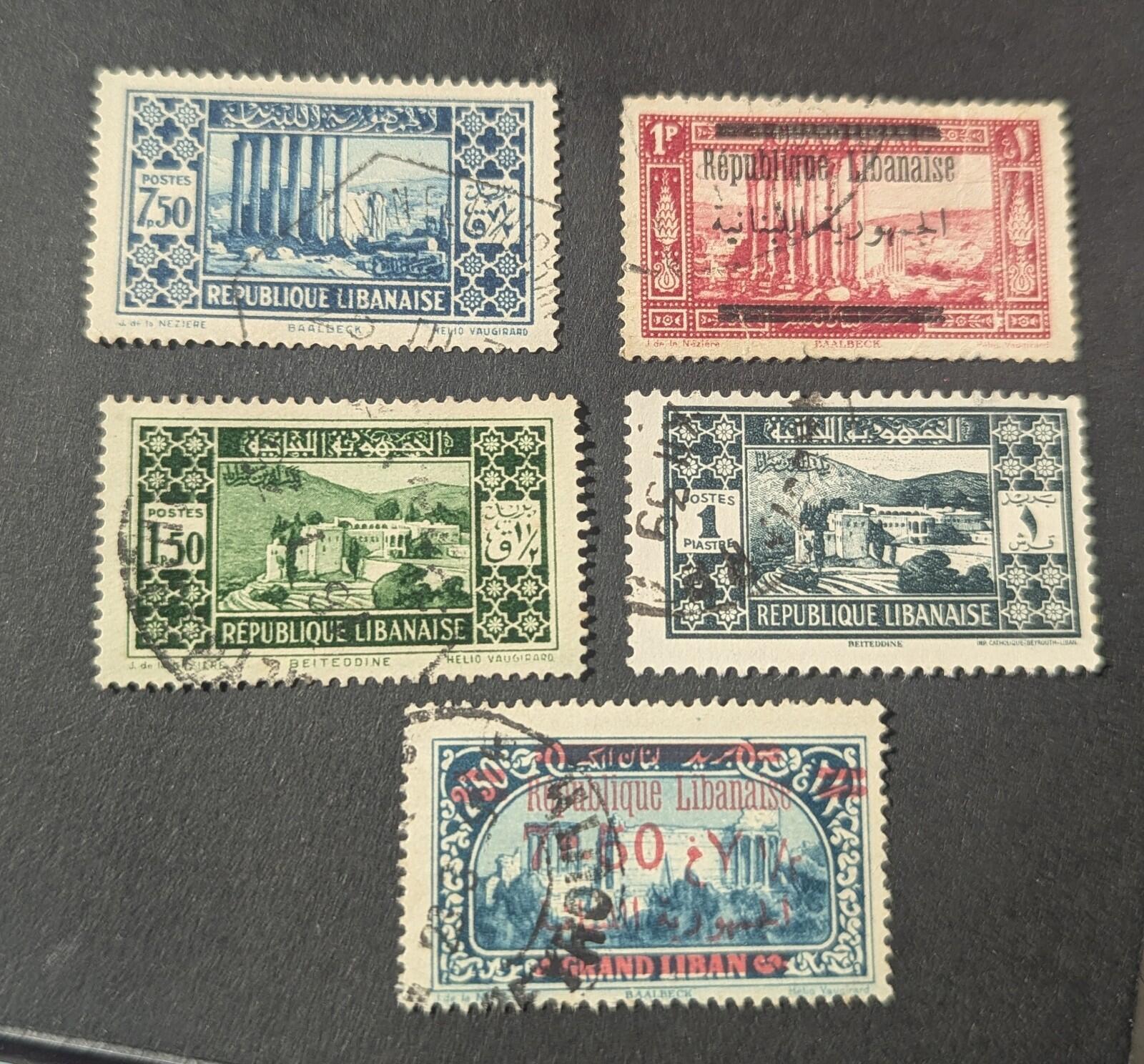 Middle East Liban 1944 Scott# 169 - 172 Set Stamps VFU Nice Cancel