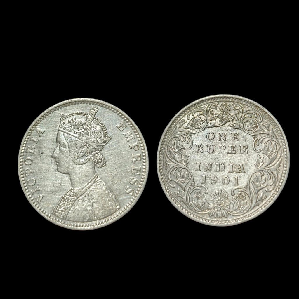 Inde 1 Roupie - 1901 Reine Victoria Inde Britannique KM#492 Pièce en Argent