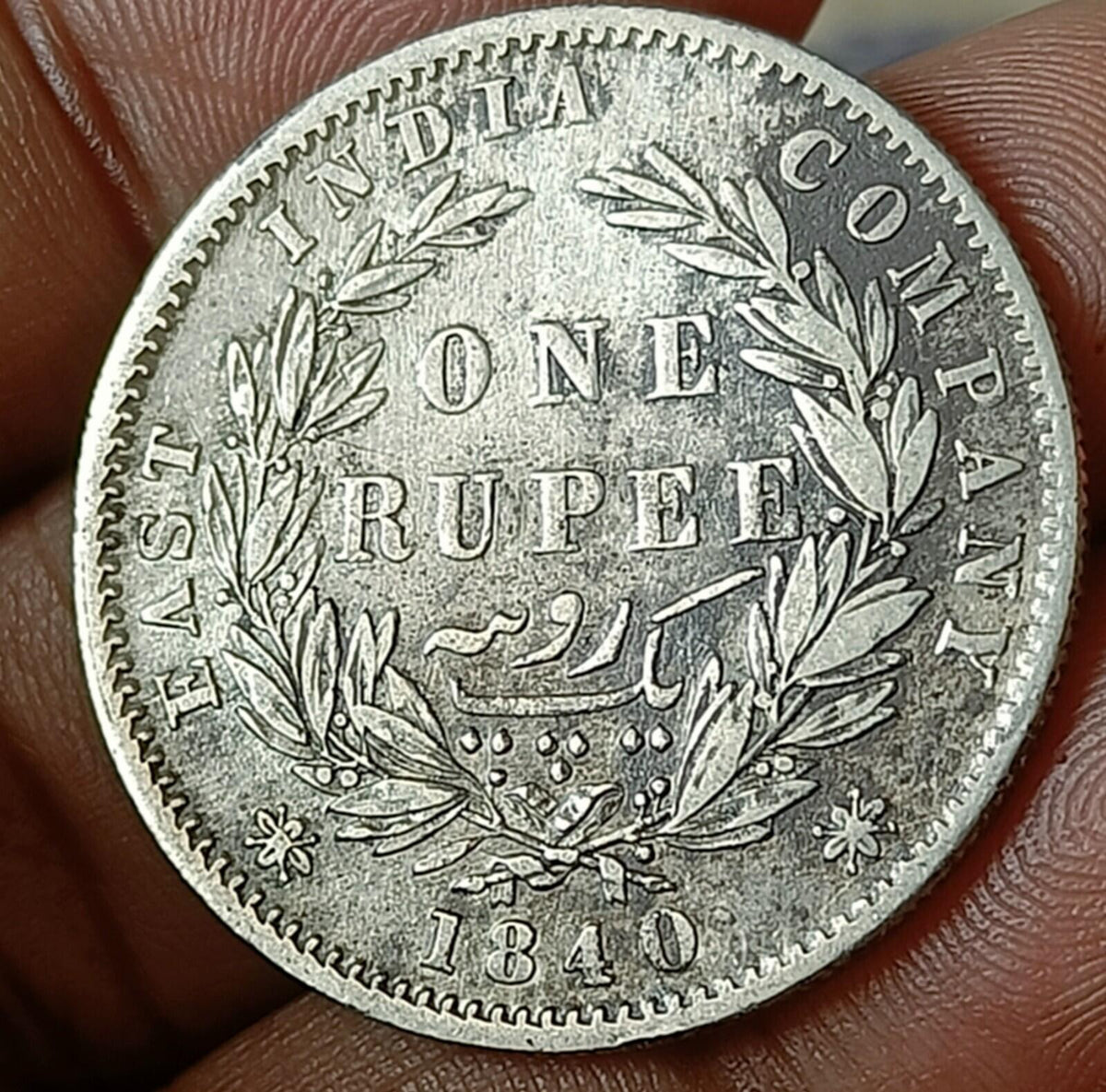 #N9QQ84 #British EAST INDIA COMPANY 1840 Victoria QUEEN Silver rupee