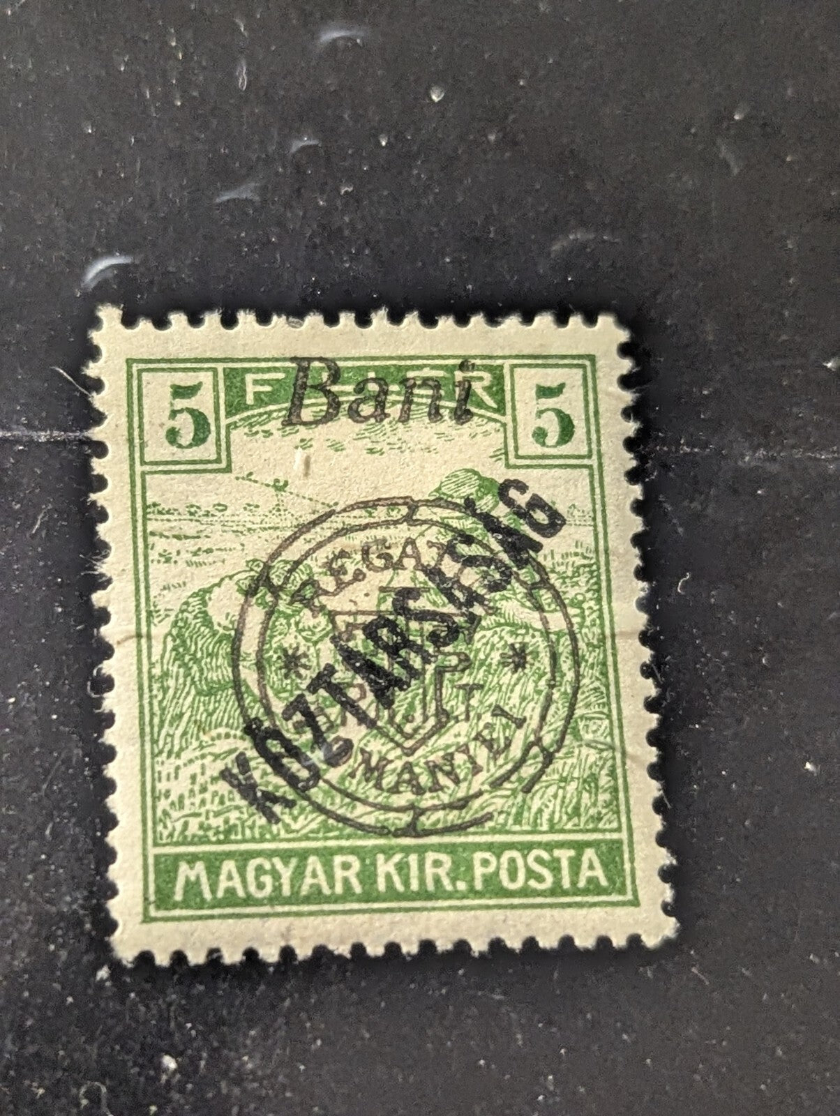 Romanian Hungary 1919 ORADEA 5 Ist.Ed error BROKEN RING VIII.10 MNH, OG, GENUINE
