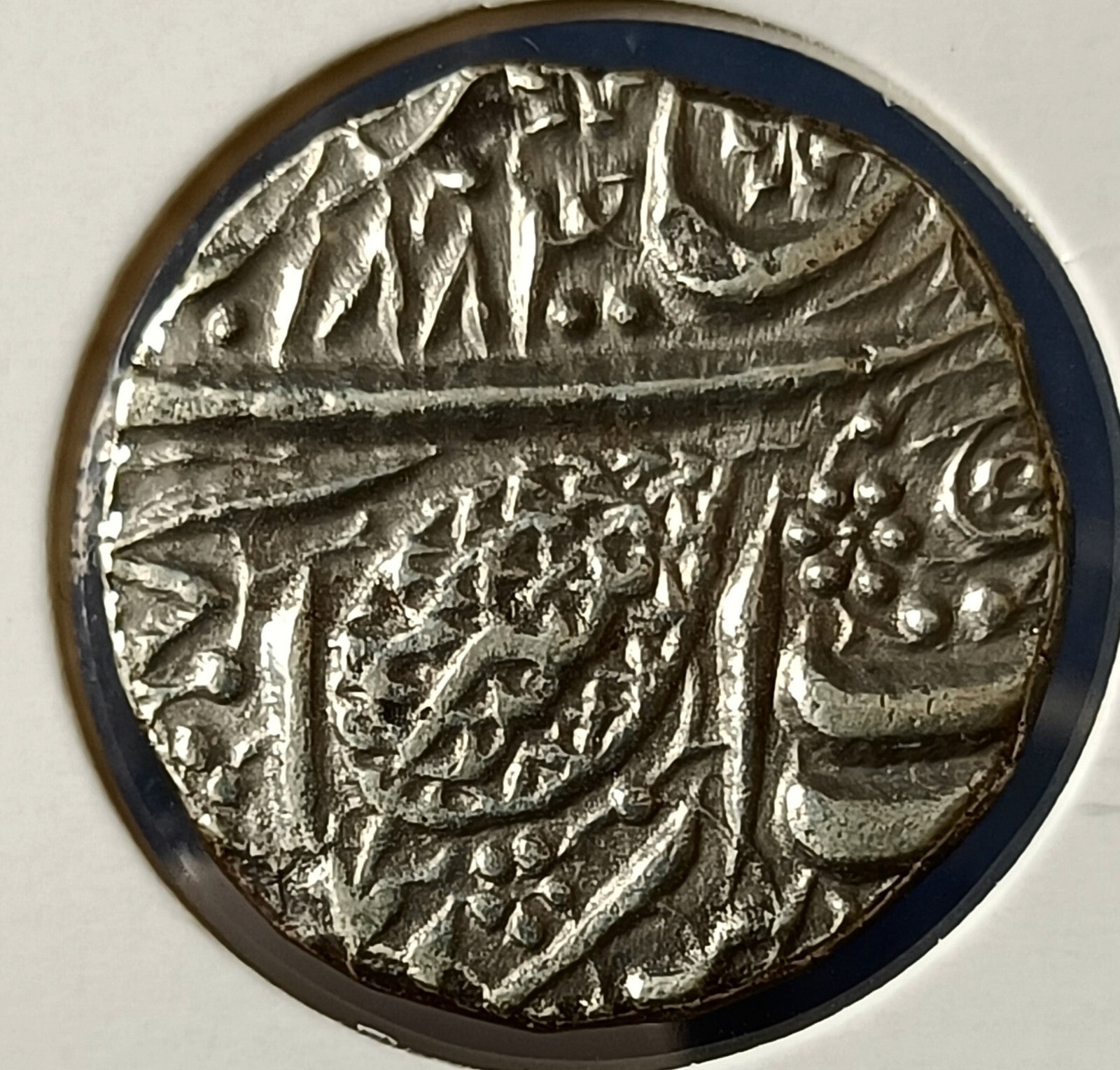 #UN3#Sikh Empire Real silver Rupee of Maharaja Ranjit Singh 1884/86 VS Top grade
