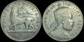 1887 ETHIOPIA SILVER 1/2 BIRR LION OF JUDAH Coin 13.8 G