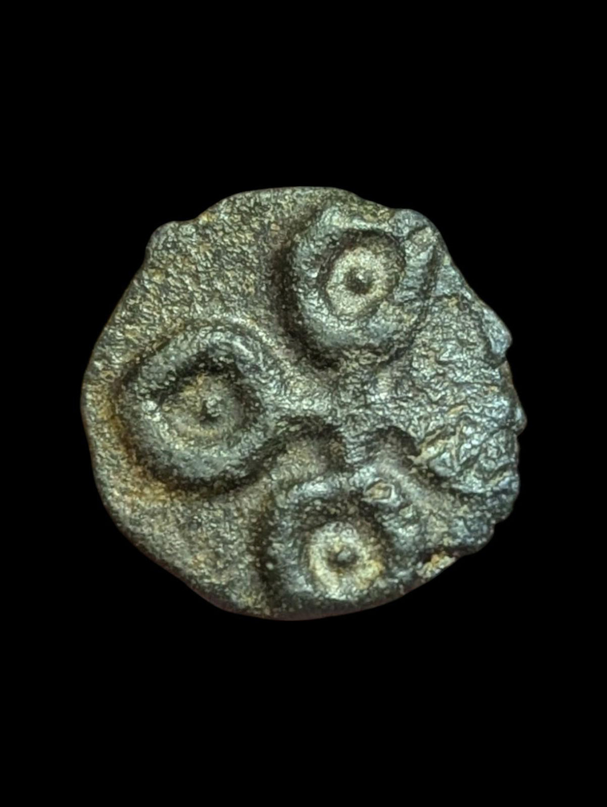 Ancient India Satavahana 1 BC Satakarni elephant potin coin one Karashapana