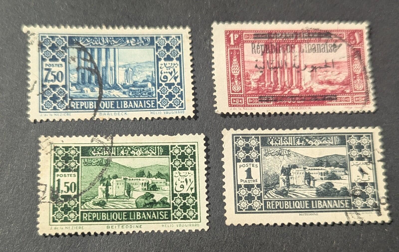 Middle East Liban 1944 Scott# 169-172 Set Of Stamps VFU Nice Cancel