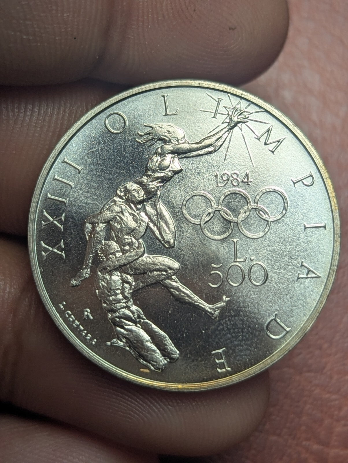 San Marino 500 Lire 1984 Summer Olympics Proof Only 15k Minted
