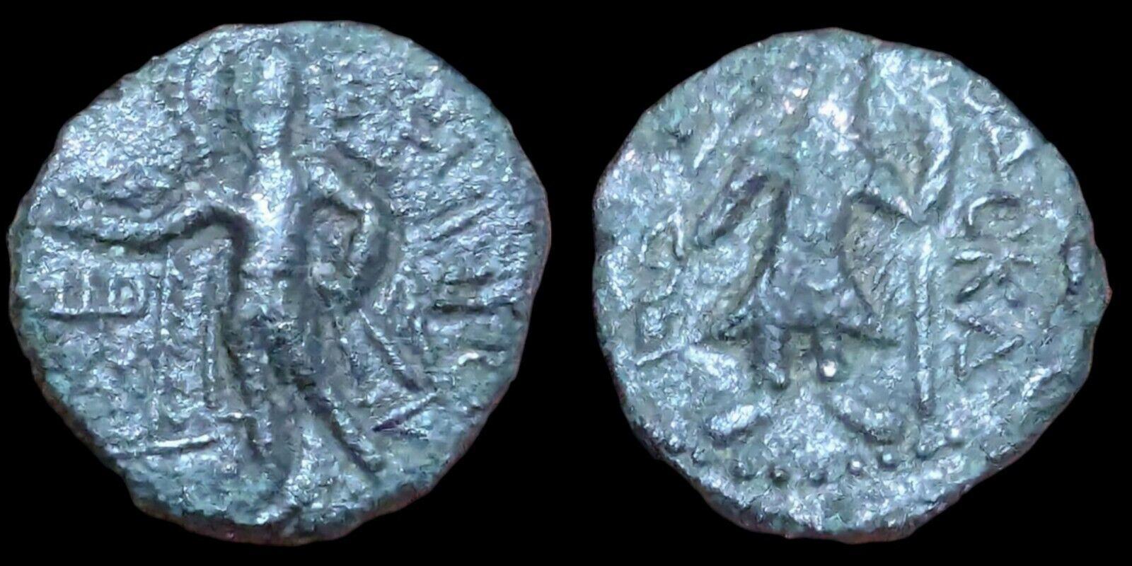 Great Indian ancient  kushan king Kanishka Coper 4gm 128-150 CE AD 1/4 Unit