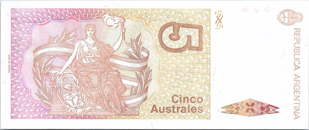 Argentina 5 australes 1986(ND) Pick 324a B#2811 UNC sign. Alonso - Concepcion