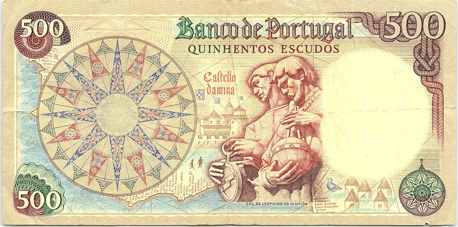 Portugal  500  Escudos  6.9.1979 Series  KKD Circulated Banknote