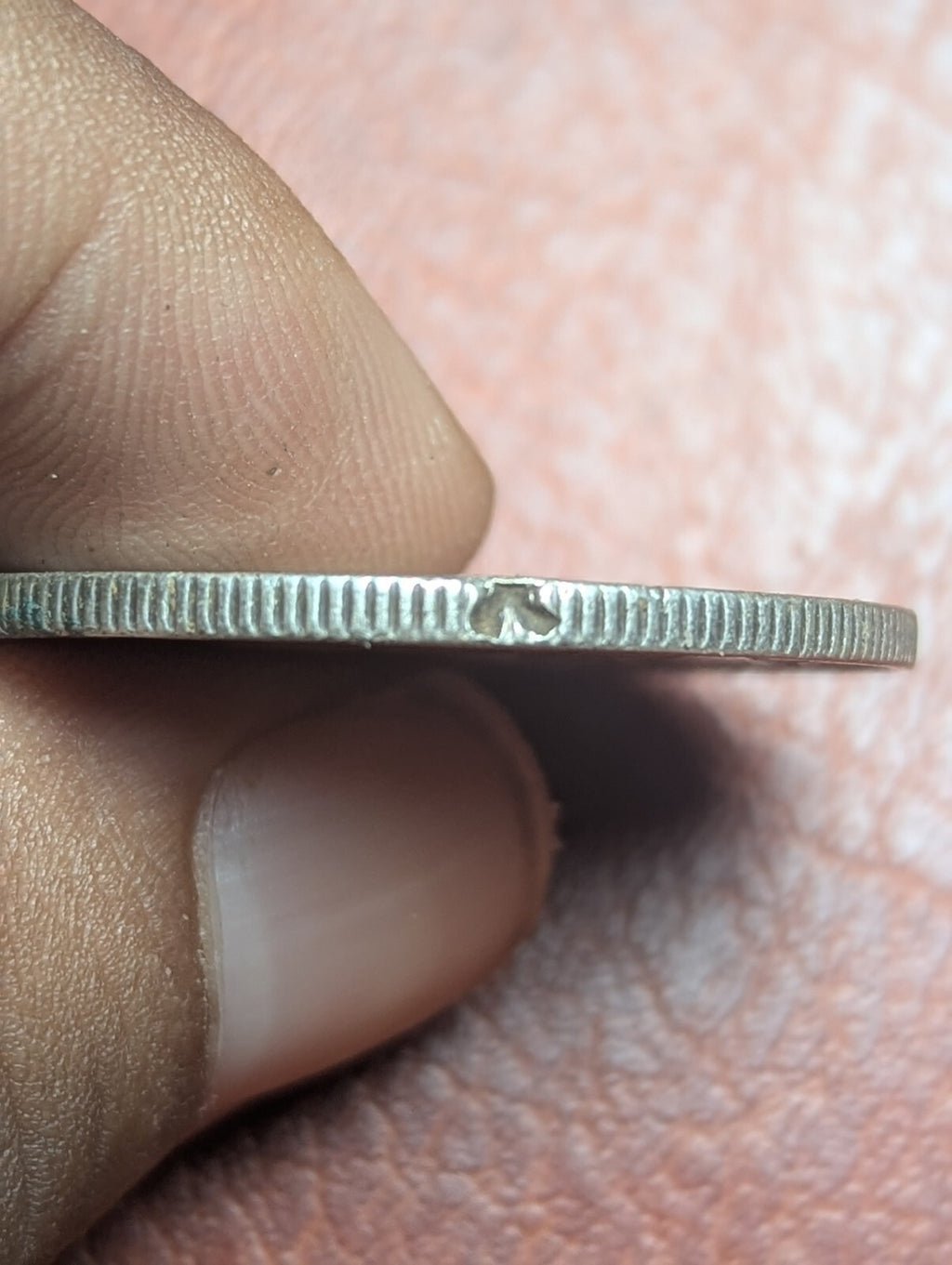British East India Company 1835 silver Rupee of William rare F Incuse Chopmark