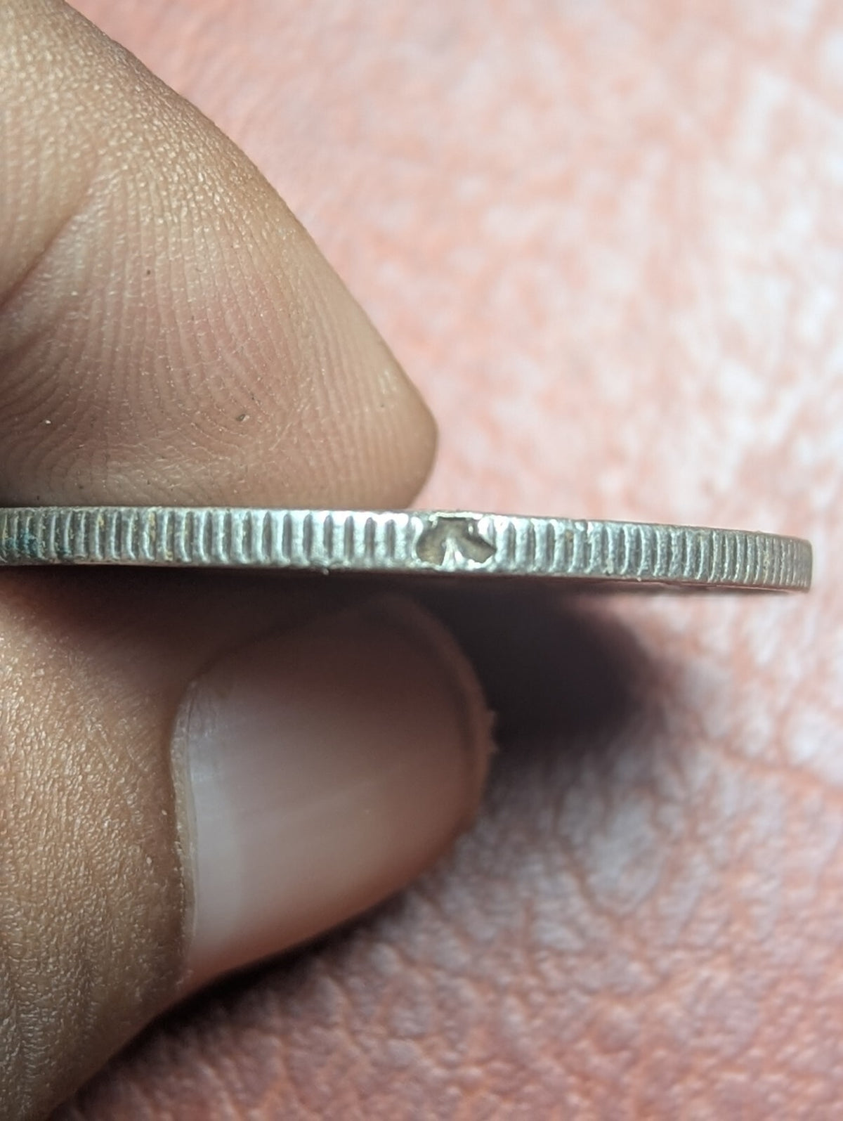 British East India Company 1835 silver Rupee of William rare F Incuse Chopmark