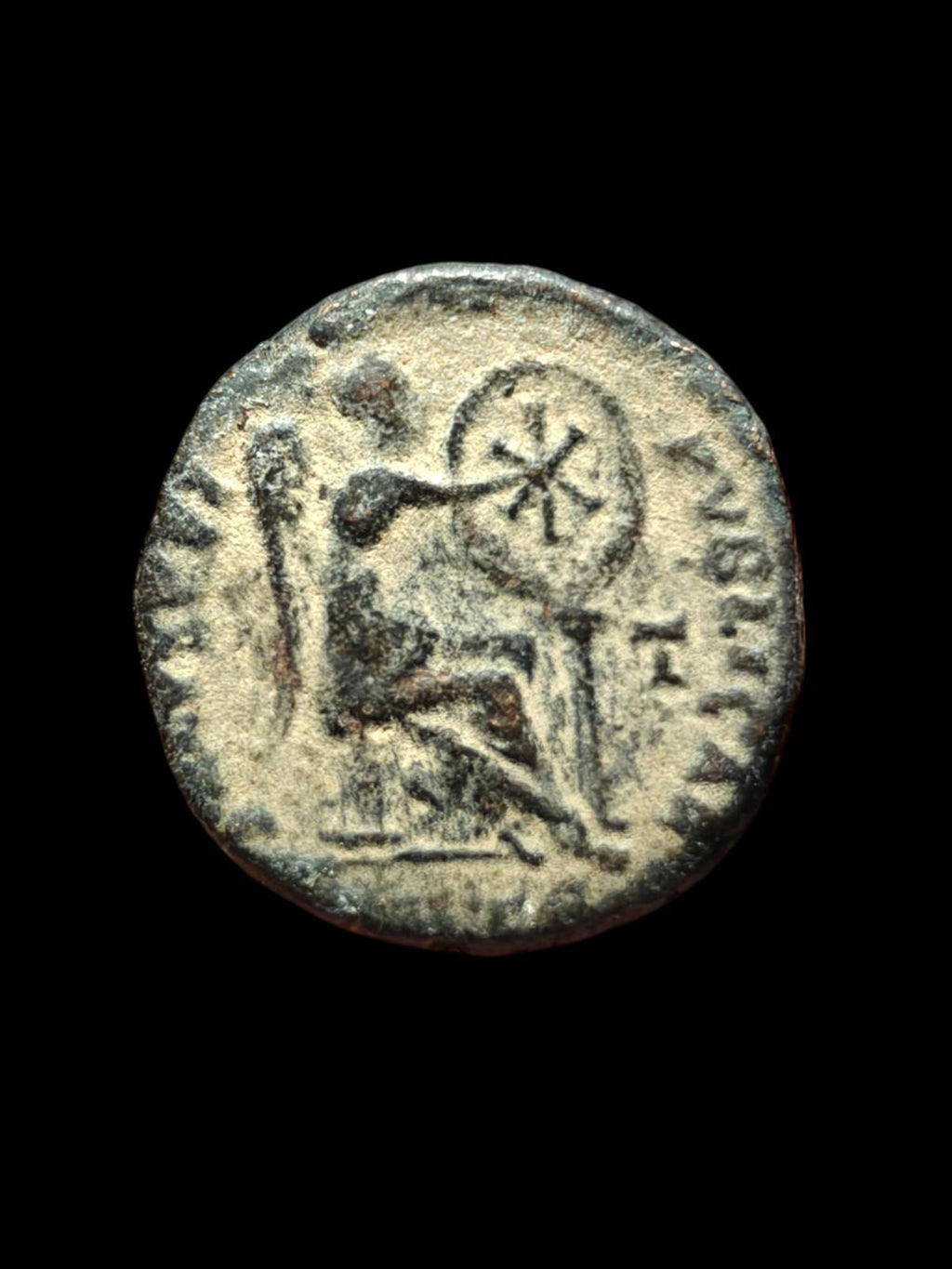 EUDOXIA Arcadius Wife 401AD Authentic Ancient Roman Coin VICTORY CHI-RHO