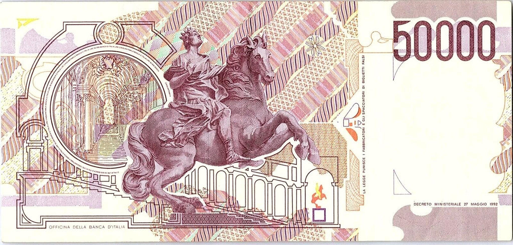 Italy banknotes 50000 (50.000) Lire 1992. G.L.Bernini