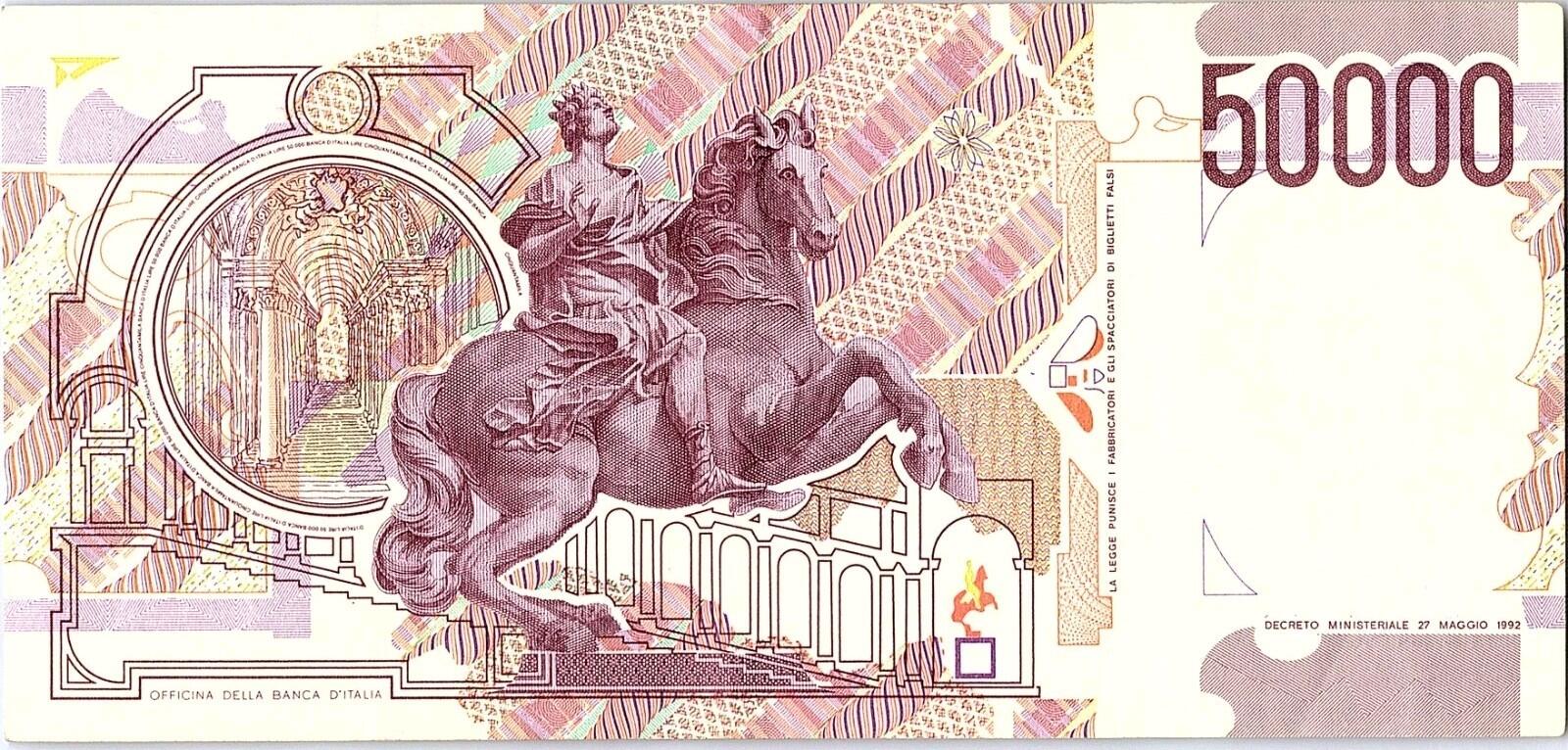 Italy banknotes 50000 (50.000) Lire 1992. G.L.Bernini