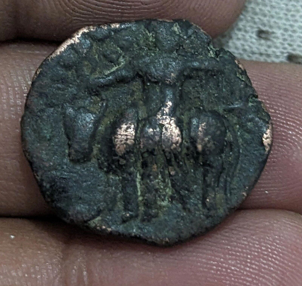 印度 古代贵霜国王 贵霜帝国，婆苏提婆二世（公元192-225年）铜币 8克