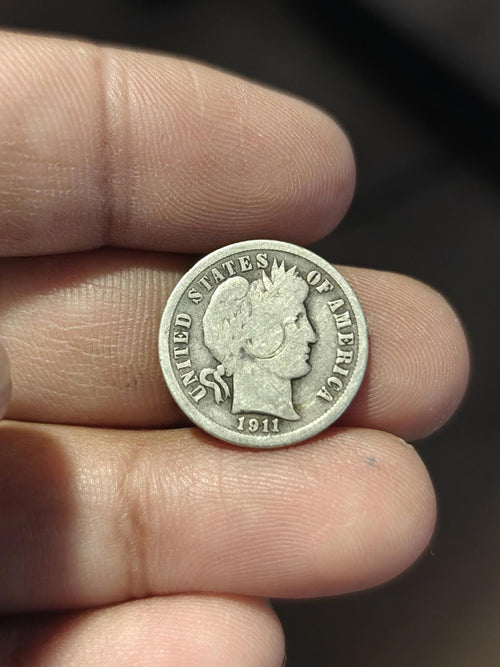 1911 Barber Dime 90% Silver Average Circulated