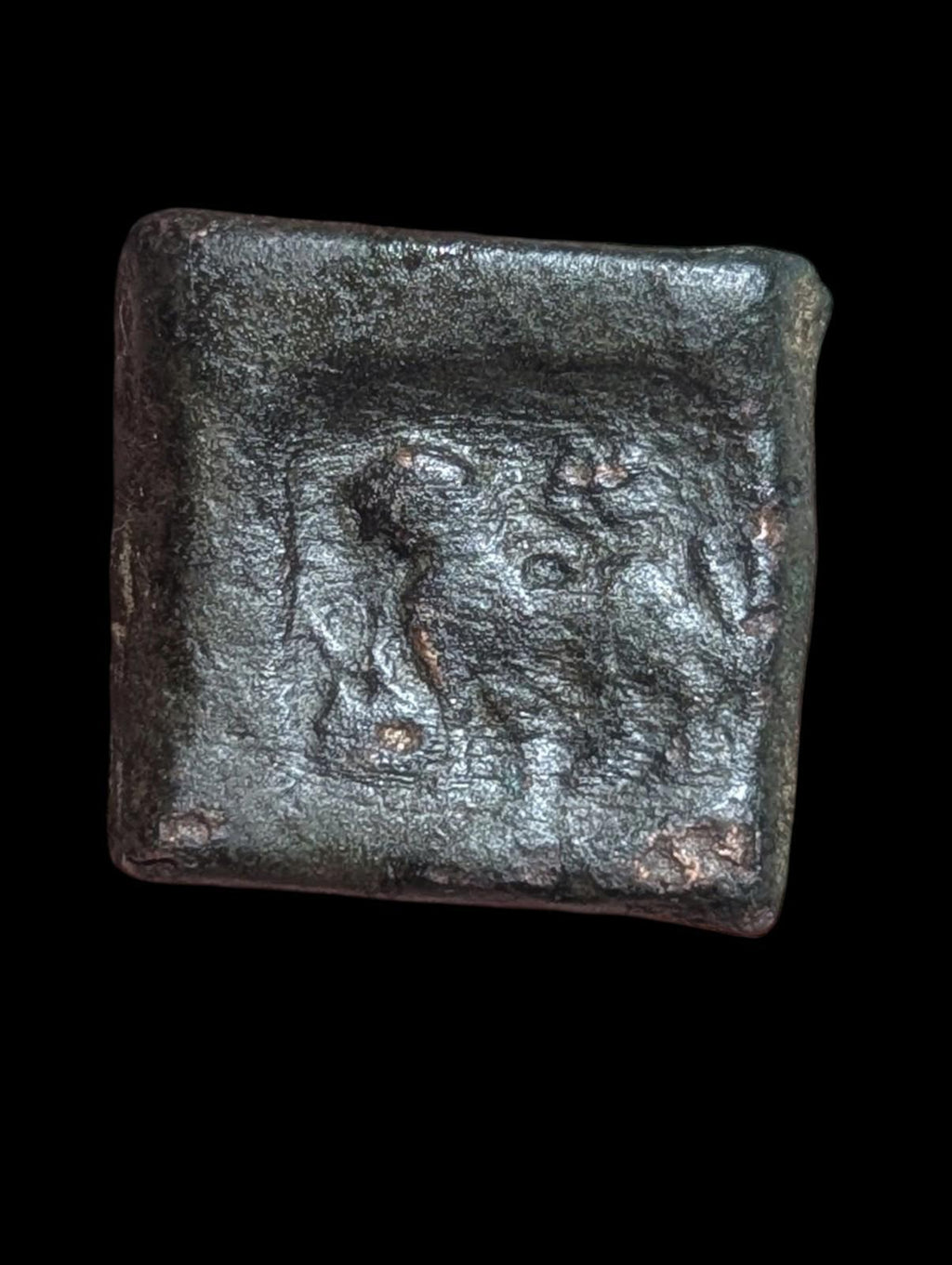 Ancient India Excellent grade Taxila  copper unit Lion-Elephant type Gandhara
