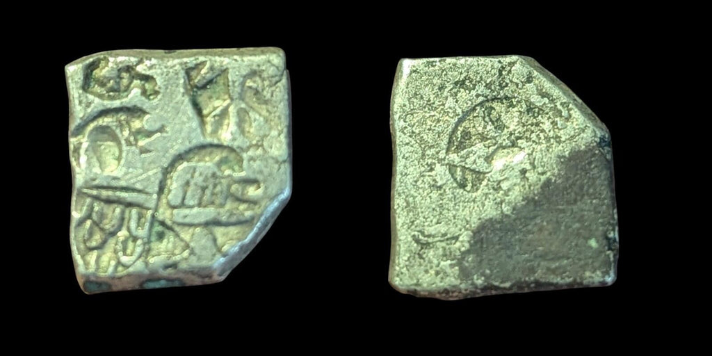Inde Bengale Vallée de l'Indus Pièce en argent à poinçon de Mayuriyan 300 av. J.-C. Symbole ÉLÉPHANT 🐘