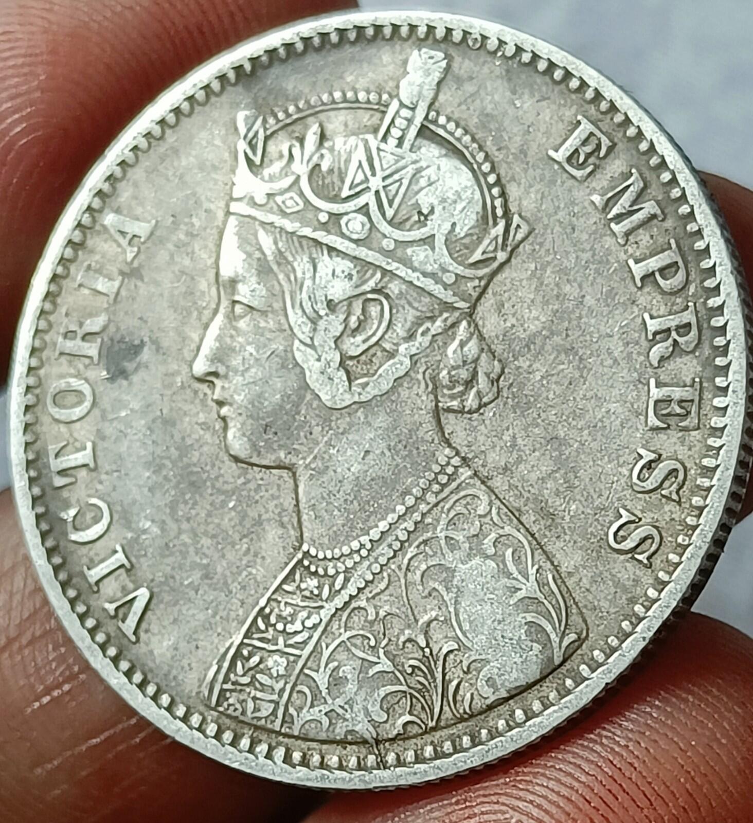 #PD32-Victoria British India colonial Silver Rupee 1900 AD Bombay mint.Top grade