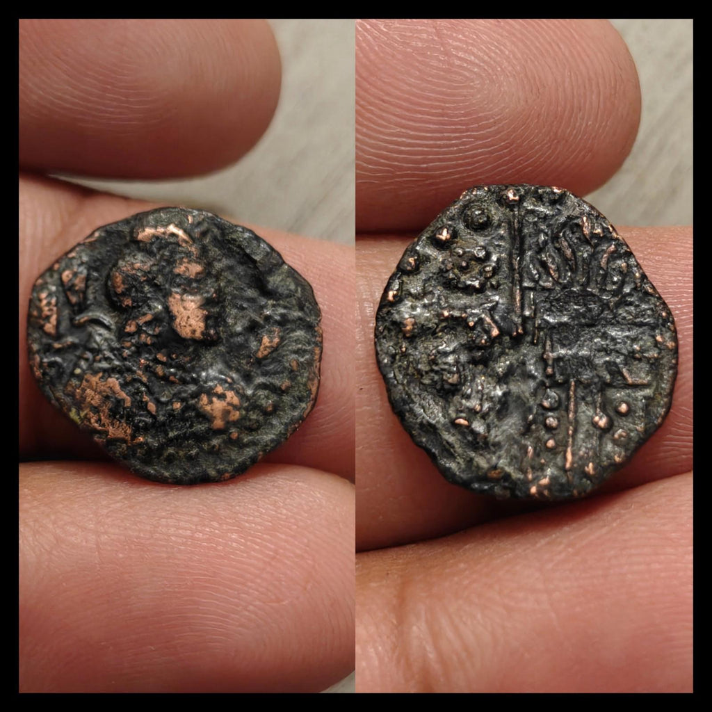 HUNNIC TRIBES or Nezak Huns Nezak Shah 500AD ANCIENT Half Drachm Coin Rare 🥈#&