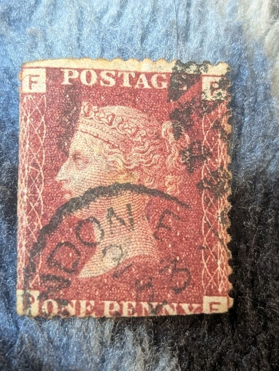 GB 1858-79 QV 1d Penny Red Plate 217 F-P Used SG43/44
