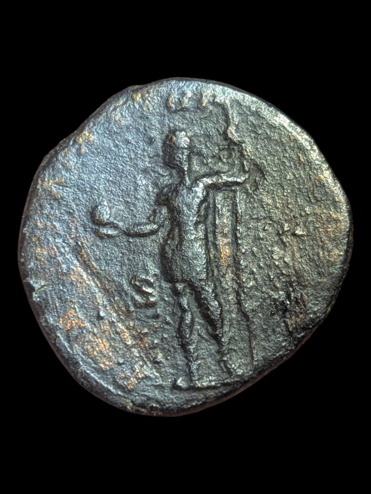 Empire romain Sesterce en bronze de Sévère Alexandre 222-235 apr. J.-C. Tenue militaire, 20gr