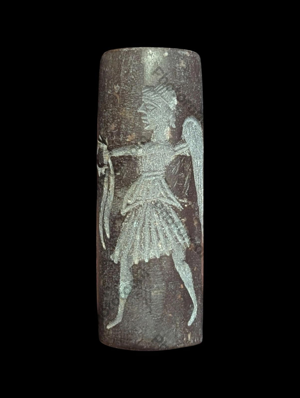 Agate Stone King Ancient Near Eastern  Cylinder Intaglio Bead