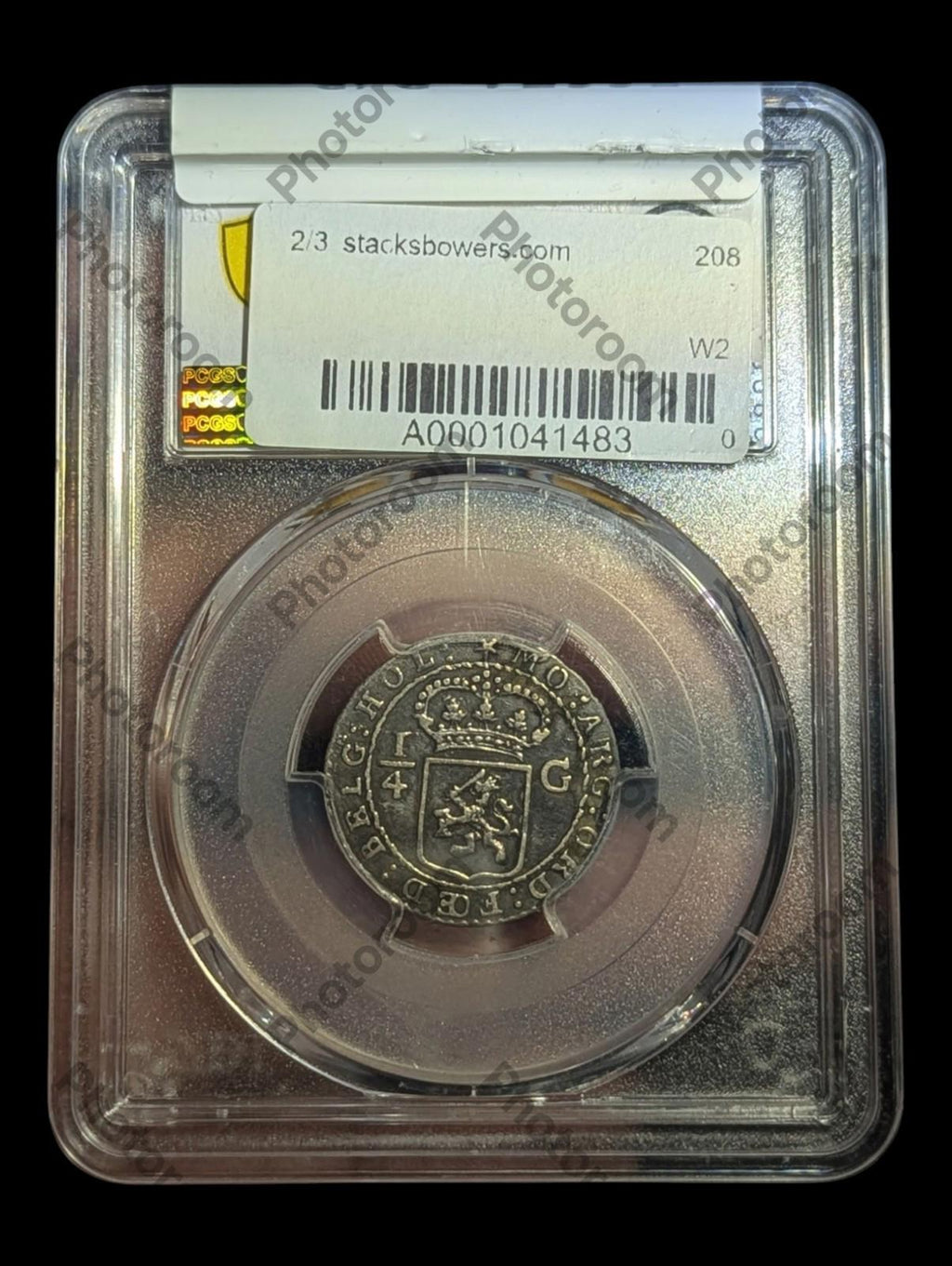 1802 Indes orientales néerlandaises 1/4 Gulden République batave. PCGS XF. KM-82