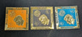KENNEDY 1964 - Davaar Island JOHN F. KENNEDY 3 Stamps Memorial Gold Foil set MNH
