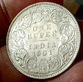 #E5#Victoria-British India Silver Rupee-1901-Bombay Mint Nice grade