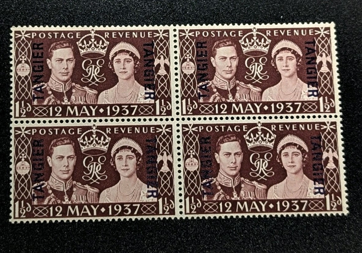TANGIER , GREAT BRITIAN , CORONATION , 1937 , STAMP  4 Stamp Block