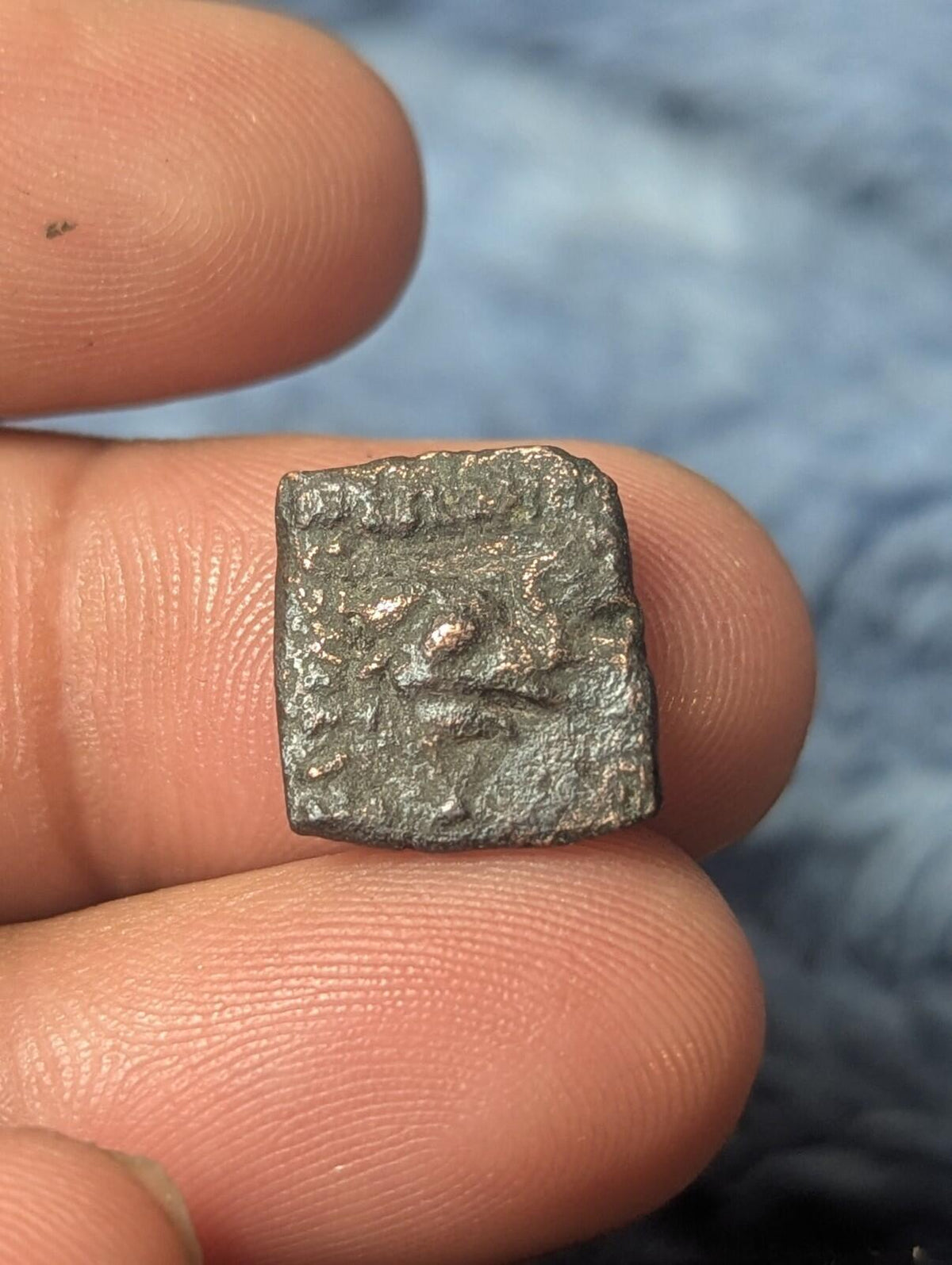 Excellent grade Indo Greek copper Meanander 1- 165 BC Small unit.