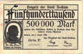 1923 Germany City Of BOCHUM 500.000 Mark Banknote Hyperinflation WWI