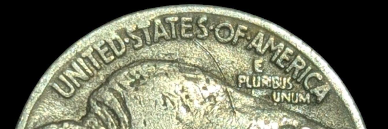 Rare 1928 Buffalo Nickel has Multiple Errors**  on the Rim, No Mint Mark