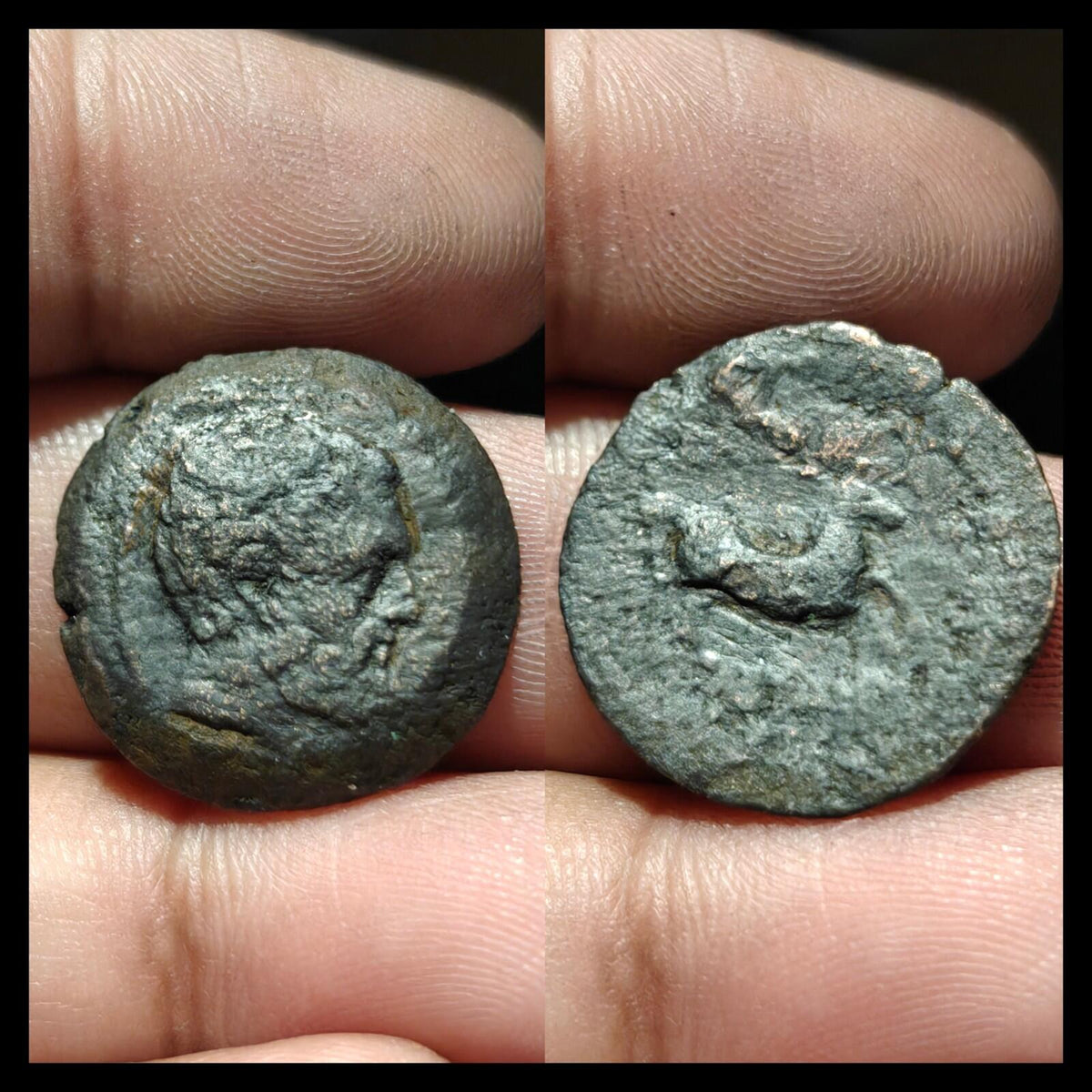 Ancient Indo-Greeks, King of Bactria Euthydemos 230-190 BC Copper  Chalkon