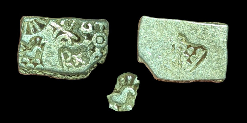 India Bengal INDUS Valley Mayuriyan Punch silver Coin 300 BC PEACOCK Symbol